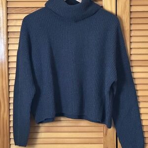Madewell Re(sourced) Cashmere Turtleneck Sweater Boxy Fit Size Large